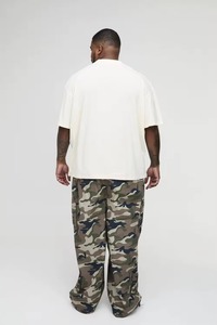T-shirt oversize homme en coton épais, coupe ample vintage délavée, épaules tombantes, imprimé graphique, streetwear unisexe - Product Image 2