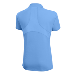 Polo en maille bleu clair pour femme, anti-humidité, avec broderie, manches courtes, col, vêtement de performance sportive pour le golf - Product Image 2