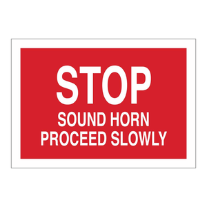 Panneau de signalisation de sécurité Brady - Stop - Klaxon sonore - Prolonger la marche lentement - 10x14 pouces - Pour les zones de travail industrielles - Product Image 3