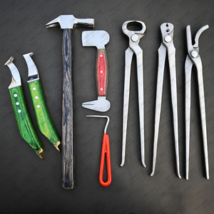 Kit de herramientas de herrador de alta calidad, suministros, cuchillo de pezuña, hoja de acero, cuchillo de bucle afilado, remachador de pezuña, cortador de amortiguación y selección - Product Image 1