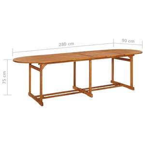 Table de salle à manger rectangulaire rustique en bois d'acacia massif, grande et durable, tables d'extérieur - Product Image 6
