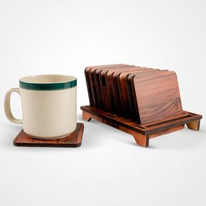 Juego de Posavasos de Madera con Diseño Antiguo, Grano de Madera Natural, Diseño Wabi Sabi, Antideslizantes, para Uso Doméstico - Product Image 6