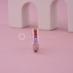 New Design Princess Cut Multi Color Stone Diamond <b>ring</b> with IGI Certified & VVS Clarity for Women from <b>Indian</b> Supplier - Product Image 4
