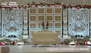Marcos dorados FRP para Mehndi Sangeet escenario musulmán boda Heena fiesta escenario decoración boda paquistaní Mehndi ceremonia escenario - Product Image 6