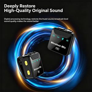 <b>Wireless</b> Lavalier Magnetic Microphone Dual Clip-on Lapel <b>Mic</b> with Noise Cancellation for Portable Audio Recording - Product Image 5