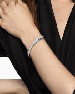 Brazalete Clásico de Plata con Diamantes Cultivados en Laboratorio, Color DEF, Corte Brillante Redondo, para Mujer, Vala Brothers BR-34, 18 Gramos, Exportación a Granel - Product Image 5