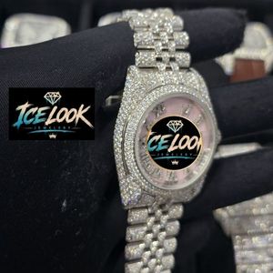 ICE LOOK นาฬิกาข้อมือสแตนเลสสตีลสุดหรูสำหรับผู้หญิง หน้าปัดกลมขนาด 30 มม. ระบบอนาล็อก ควอตซ์ แสดงวันที่ พร้อมคริสตัลแซฟไฟร์ - Product Image 2