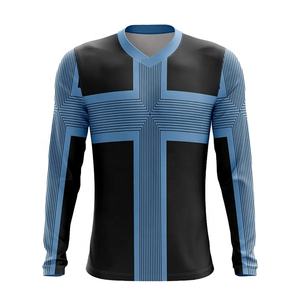 Camiseta de Manga Larga con Cuello en V para Hombre, Transpirable, para Deportes al Aire Libre, Protección Solar para Correr, Pescar y Actividades en la Playa - Product Image 1