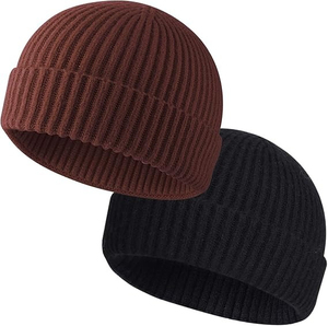 Unisex knit beanie hat 100% acrylic <b>winter</b> <b>cap</b> Cuffed beanie with pom pom Casual style gray beanie - Product Image 1