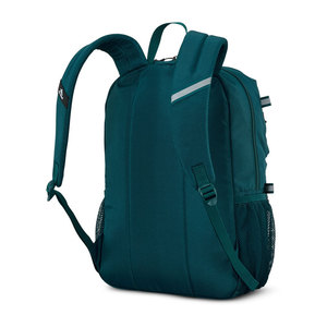 Sac à dos en nylon bleu sarcelle, coque souple, fermeture éclair, léger, unisexe, 15 pouces, usage quotidien, style minimaliste - Product Image 2