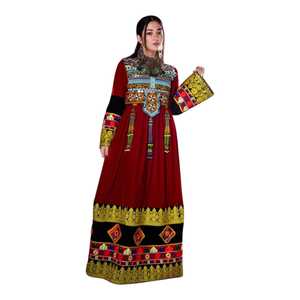 Women's Traditional Embroidered Cotton Maxi <b>Dress</b> Custom Color High Quality Export Afghani Casual <b>Dresses</b> - Product Image 1