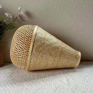 Lámpara Colgante Cónica de Bambú para Decoración de Techo, Lámpara Tejida Natural - Product Image 5