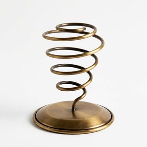 Servilletero Espiral Abierto de Latón Antiguo, Hecho a Mano, con Anillo de Hierro de 12 cm, para Decoración del Hogar, Hoteles y Bodas, Regalo para Mesa - Product Image 1