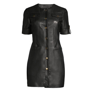 มินิเดรสหนังแท้ระบายอากาศได้ดีสำหรับผู้หญิง ผ้าเนื้อน้ำหนักเบา ดีไซน์ทันสมัย เหมาะสำหรับใส่ลำลอง - Product Image 1