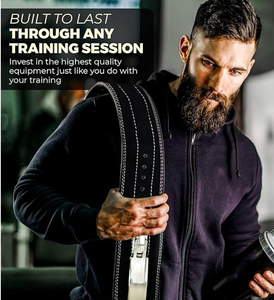 เข็มขัดยกน้ำหนักหนังแท้ 10–13 มม. สำหรับผู้ชายและผู้หญิง ช่วยพยุงหลังสำหรับเดดลิฟท์ สควอท และการออกกำลังกายในยิม - Product Image 6