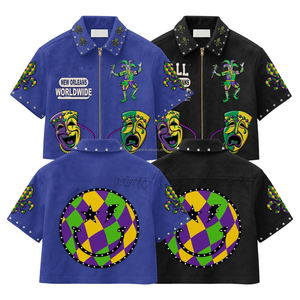 Camiseta de Verano para Hombre, Talla Grande, Estilo Hip Hop, Corta, Vintage, con Pedrería, Diseño Gráfico Personalizado de Alta Calidad - Product Image 5