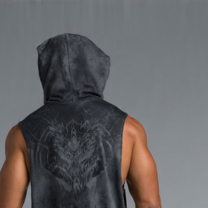 Débardeurs à capuche sans manches personnalisables par sublimation pour hommes, pour la gym et le fitness - Product Image 2