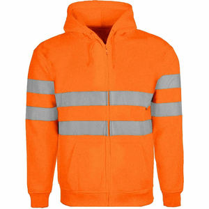 Sweat-shirt à haute visibilité, veste de sécurité réfléchissante, classe 3 ANSI, fermeture éclair, vêtements de travail, couleurs jaune, orange, noir - Product Image 3