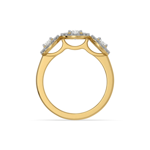 Classic Yellow Gold Diamond Engagement <b>Ring</b> Round Brilliant Cut Pave Setting Women's Fine Jewelry - Product Image 3