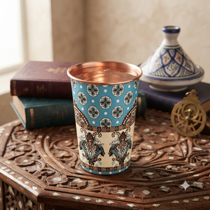 Vaso de Cobre Puro con Diseño Impreso, Hecho a Mano, Ayurvédico, para Agua, para Hogar, Cocina, Bar, Hotel, Restaurante - Product Image 4
