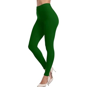 New Women's <b>High</b> Waist <b>Shine</b> Green <b>Leggings</b> No Yoga Pants for Sports Fitness Cropped Trousers for Gym Use OEM - Product Image 2