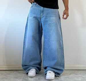 กางเกงยีนส์ทรงหลวมแบบสั่งทำพิเศษสำหรับผู้ชาย กางเกงขายาวทรงตรงแบบวินเทจ กางเกงยีนส์ผู้ชายทรงหลวมขนาดใหญ่พิเศษ ผู้ผลิตกางเกงยีนส์ผู้ชาย - Product Image 1