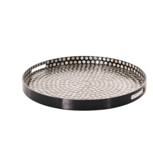Bandeja Decorativa Redonda de Metal con Textura Martillada, Diseño Moderno, Paquete Individual - Product Image 6