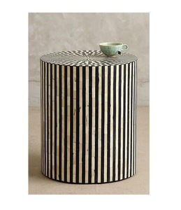 ILAHI's Bone Inlay Table Modern Design Agate Detailing <b>Storage</b> Portable Home Furniture - Product Image 4