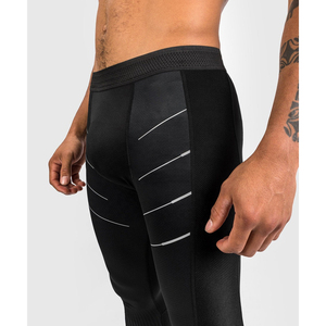 Leggings de compression longs pour hommes, noirs, taille élastique, en Spandex et Nylon, vêtements de sport - Product Image 6