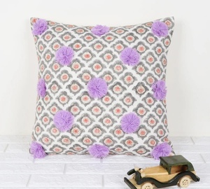 Hand Tufted Texture Boho Gray and Purple <b>Cushion</b> Throw Pillow <b>Cover</b> Decorative Sofa <b>Cushion</b> <b>Cover</b> - Product Image 1