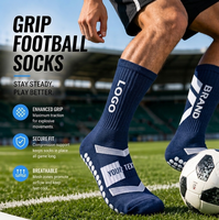 Chaussettes de football personnalisées à forte valeur ajoutée Chaussettes à prise en main d'usine Chaussettes antidérapantes