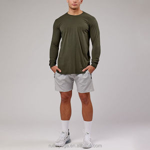 Camiseta Deportiva de Manga Larga para Hombre, OEM de Alta Calidad, con Aberturas Laterales, en Poliéster y Spandex, Secado Rápido, para Running, Fitness y Gimnasio - Product Image 4