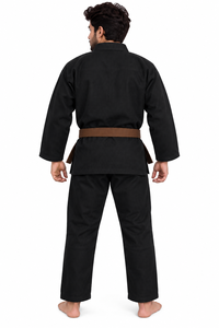 Unisex Black BJJ <b>Kimono</b> Silk Screen Printing Custom Logo Durable Cotton Martial Arts Wear Regular Fit Adult <b>Size</b> Brazilian 380g - Product Image 3