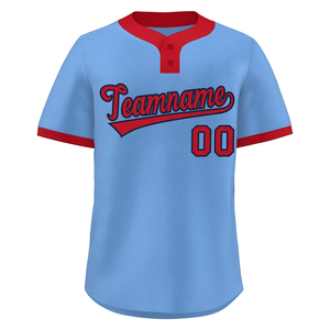 Livraison rapide, impression personnalisée, maillot de baseball à manches courtes, bleu, unisexe, sublimation, prix bas - Product Image 5