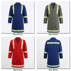 Blouse de laboratoire en coton ignifuge, couleurs personnalisées, respirante, protection de niveau D, logo brodé - Product Image 2