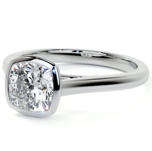 Anillo de Moissanita de Plata de Ley 925 con Baño de Oro de 18K, Corte Cojín, Engaste de Bisel, Lujoso para Compromiso, Boda, Aniversario, Fiesta, Novia - Product Image 2