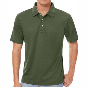 <b>Men's</b> Solid Color Short Sleeve <b>Polo</b> <b>Shirt</b> Oxford Fabric Casual Style Regular Fit <b>Green</b> - Product Image 3