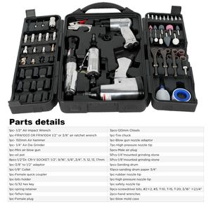 Kit di Riparazione Auto 71 Pezzi con Avvitatore ad Impulsi, Cricchetto Pneumatico, Smerigliatrice, Martello Pneumatico, Raccordi per Tubi con Valigetta Portaoggetti - Product Image 2