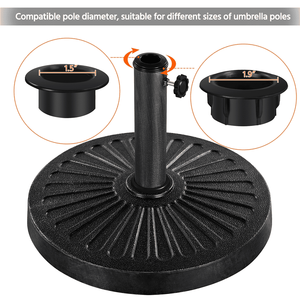 Base para Sombrilla de Patio de Hierro Resistente de 30 lb, Cuadrada de 18 Pulgadas, Negra, para Muebles de Exterior, Pesca y Uso en la Lluvia - Product Image 4
