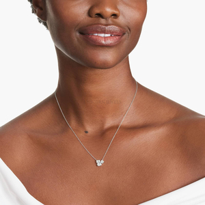 Luxury Multi Shape Lab Grown Diamond Cluster Necklace 14K White Gold <b>Emerald</b> Oval Princess Cut Diamond <b>Pendant</b> Necklace - Product Image 2