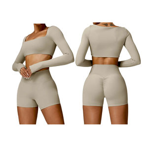 Conjunto Deportivo de Dos Piezas para Mujer de Verano de Alta Calidad, Leggings con Efecto Scrunch y Bra, para Yoga, Ejercicio, Gimnasio, Fitness, Transpirable y Ecológico - Product Image 3