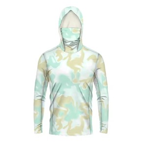 Camisa de Pesca Unisex de Manga Larga Personalizada, Poliéster de Secado Rápido, UPF 50, Transpirable, Impermeable, Antibacteriana, Sudadera con Capucha para Exteriores - Product Image 1