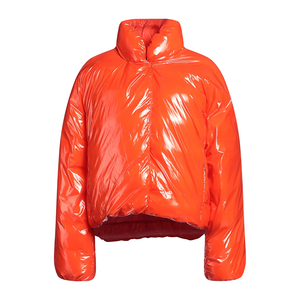 เสื้อแจ็คเก็ตพัฟเฟอร์มีฮู้ดสีแดงสำหรับผู้ชาย ปิดด้วยซิป กันลม สวมใส่สบายในฤดูหนาว ทรงปกติ สีพื้น ผลิตจากโพลีเอสเตอร์ - Product Image 3