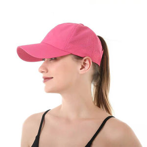 Pink Adjustable Ponytail <b>Baseball</b> <b>Cap</b> Breathable Sporty Style for Women Spring Summer Outdoor Activities - Product Image 1