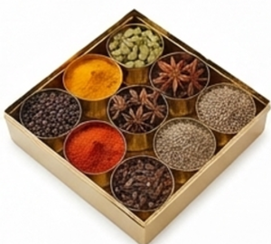 Caja de especias cuadrada de oro antiguo con 6 compartimentos, elegante soporte de almacenamiento de metal para uso en la cocina, diseño a prueba de polvo. - Product Image 6