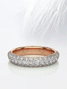 แหวนทองคำขาวประดับเพชรแล็บโกรว์แบบวงกว้าง - Product Image 2
