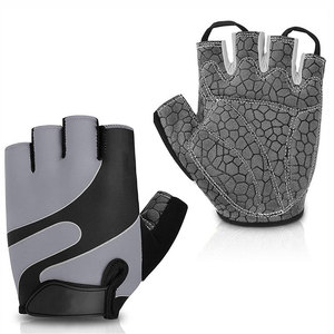 Gants de cyclisme mi-doigts noirs, bleus, blancs en PU respirant unisexe pour la course et l'entraînement sportif en extérieur - Product Image 4