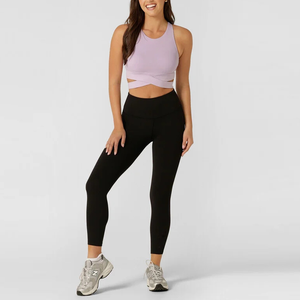 Custom Moisture Wicking Breathable Mesh Gym Training Bra High Support Sweat Longline Sports Bra With <b>Wrap</b> Band - Product Image 2