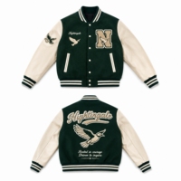 Blouson universitaire homme streetwear hiver, vente en gros, personnalisable OEM, logo avant, coupe-vent, corps en laine écologique
