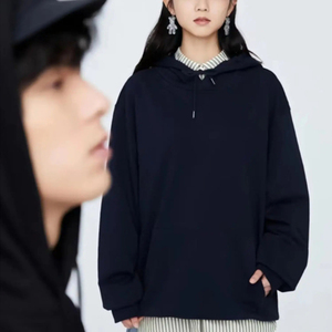 Sweat-shirt à capuche oversize en coton, logo personnalisé, streetwear homme femme, pull épais à imprimé graphique pour l'hiver décontracté - Product Image 2